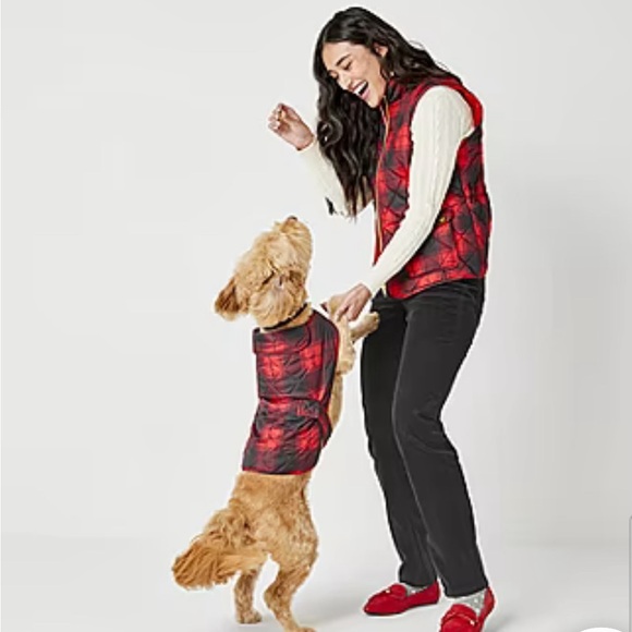 St.John’s Bark Dog Coat Jacket Houndstooth Neutral Small Winter Puffer Preppy - Picture 2 of 11